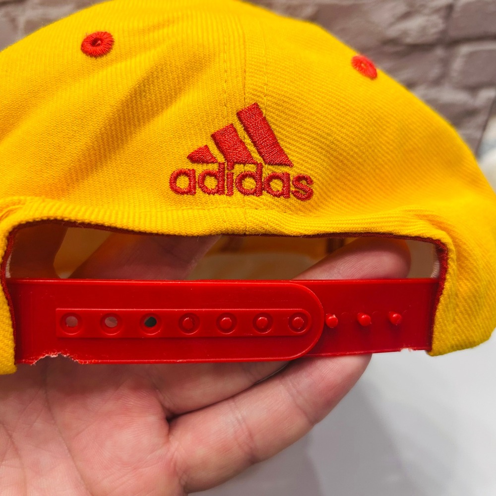 Adidas Houston Rockets Hat Mens OSFA Yellow Red NBA Snapback Flat Bill Cap - Picture 5 of 8